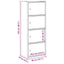 bogreol 40x24x102 cm konstrueret træ sort-eg