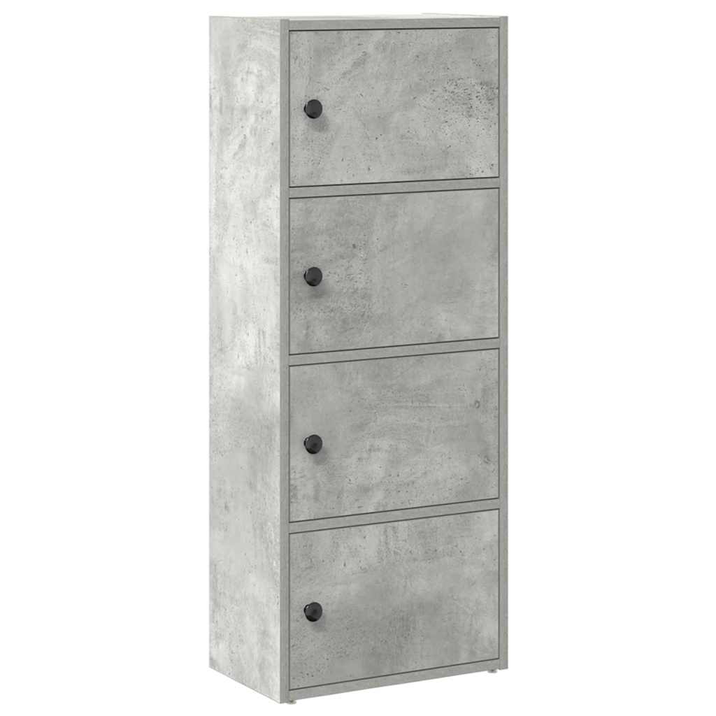 bogreol 40x24x102 cm konstrueret træ betongrå