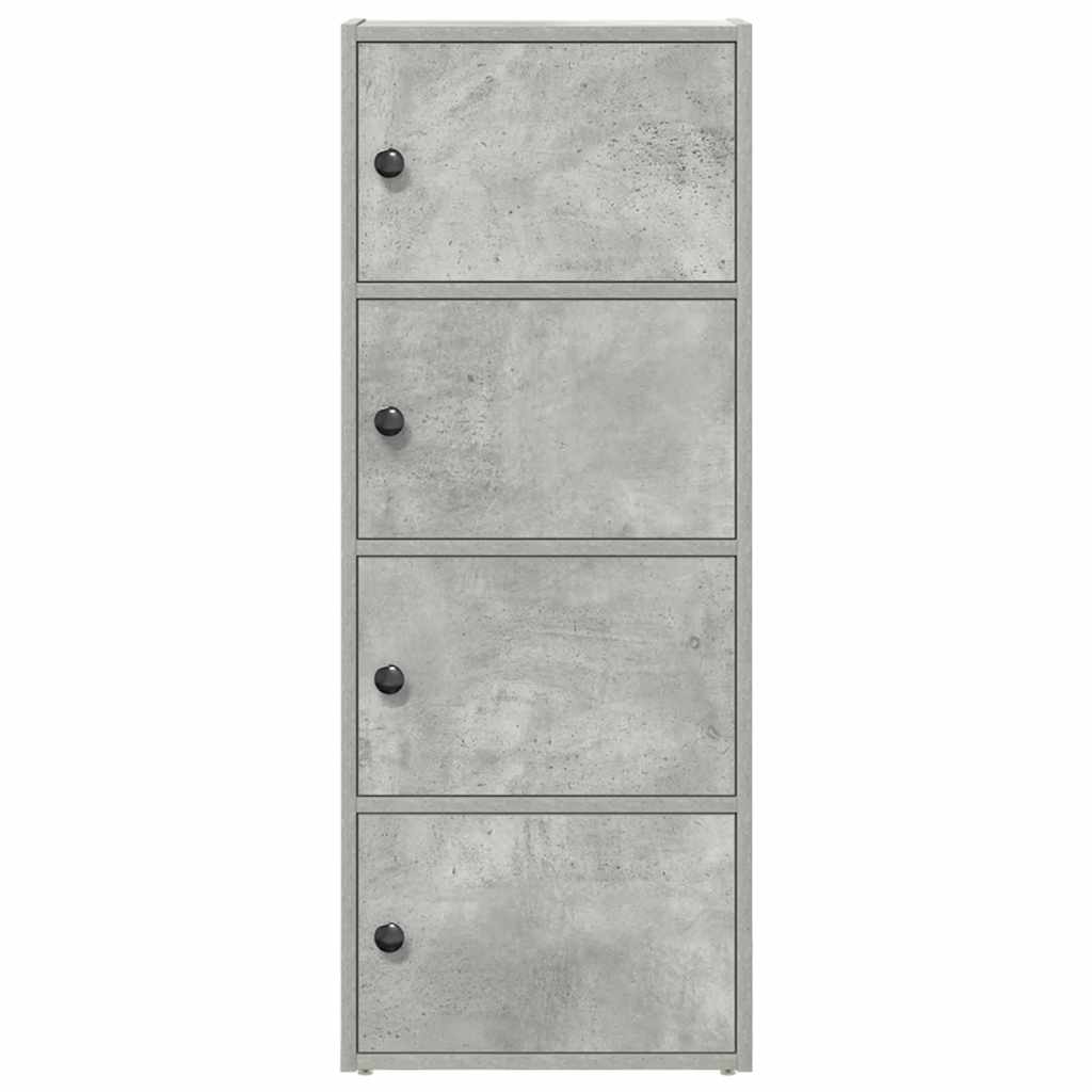 bogreol 40x24x102 cm konstrueret træ betongrå