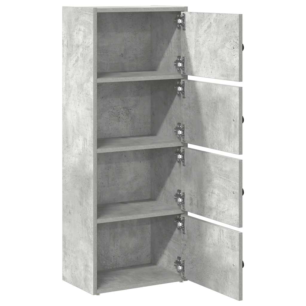 bogreol 40x24x102 cm konstrueret træ betongrå