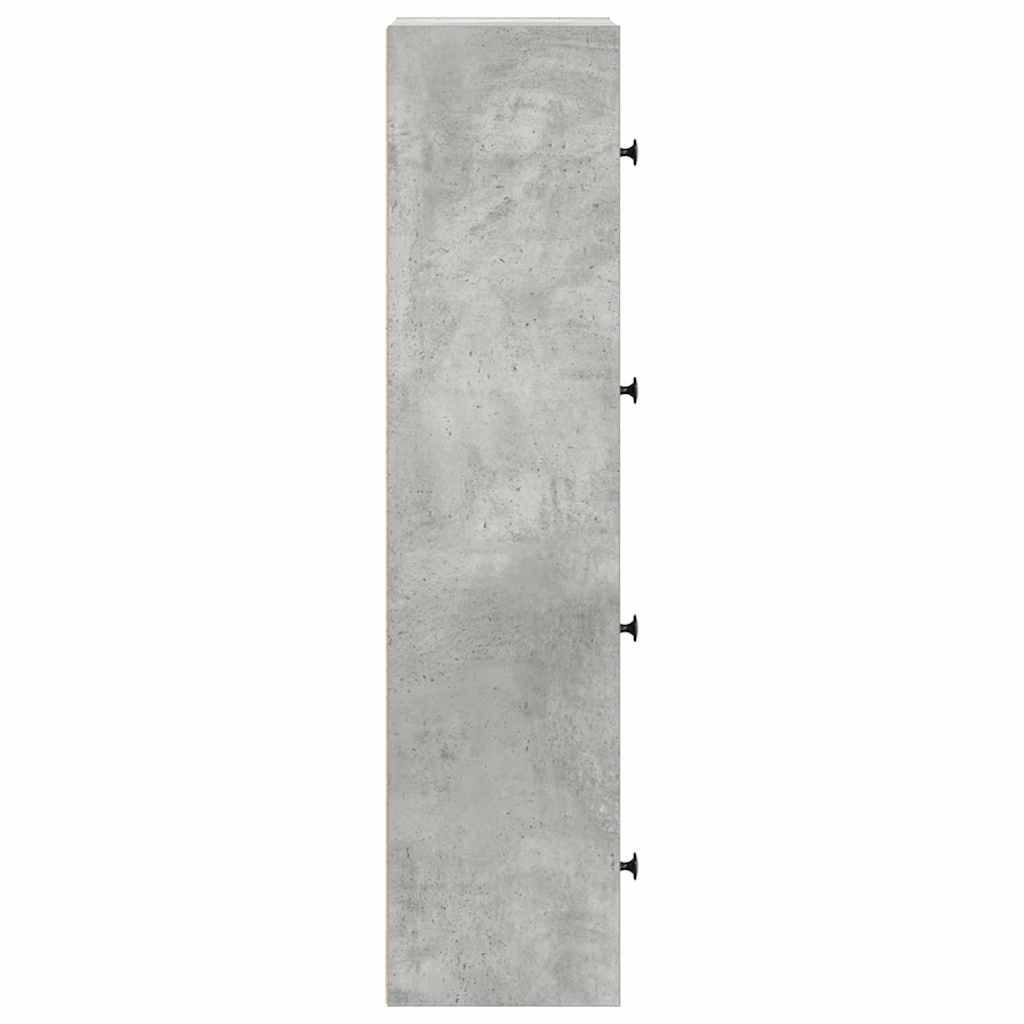 bogreol 40x24x102 cm konstrueret træ betongrå