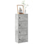 bogreol 40x24x102 cm konstrueret træ betongrå