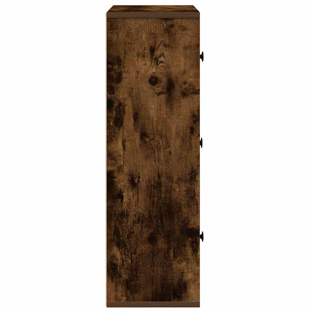 bogreol 60x24x76,5 cm konstrueret træ røget egetræsfarve