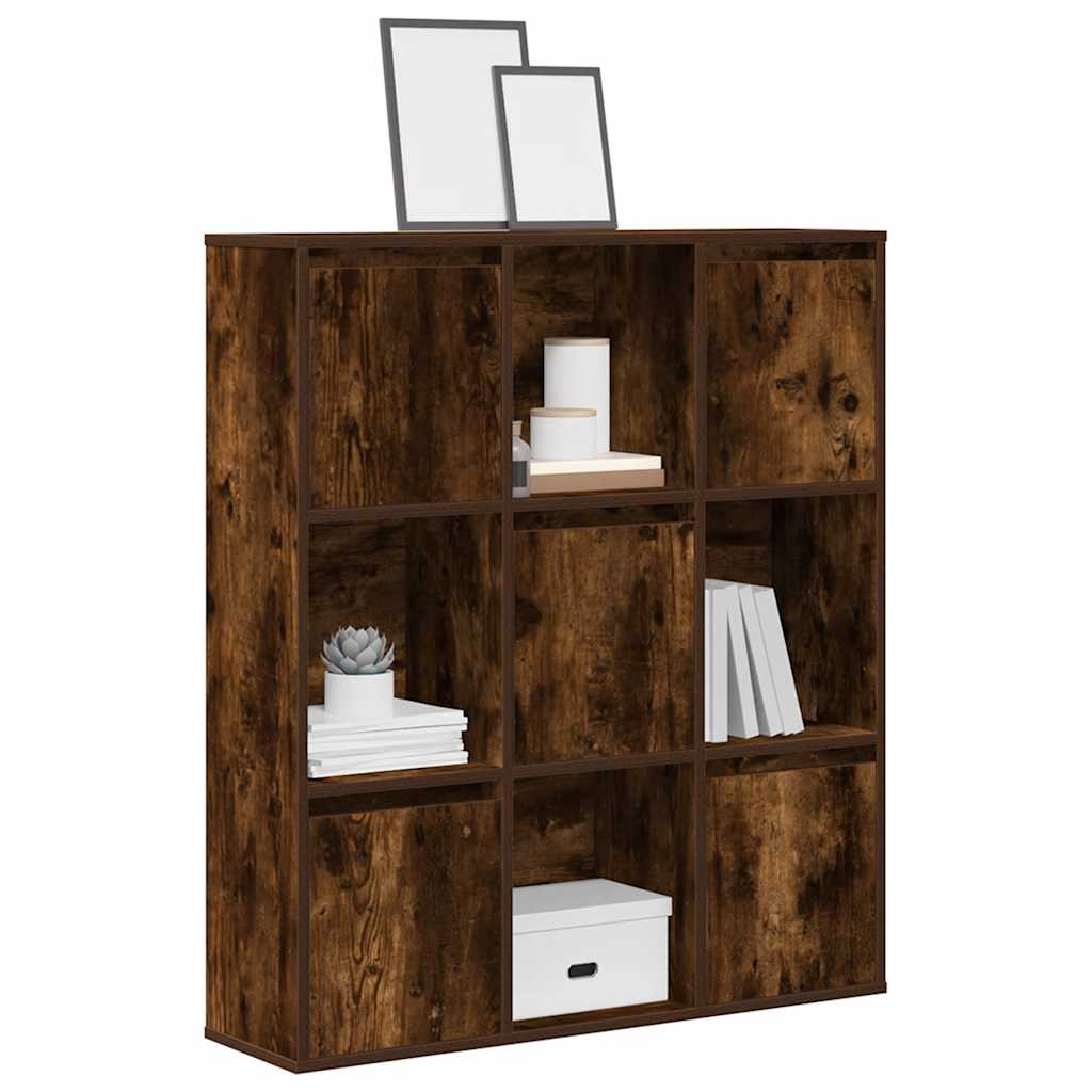 bogreol 89x24x101,5 cm konstrueret træ røget egetræsfarve