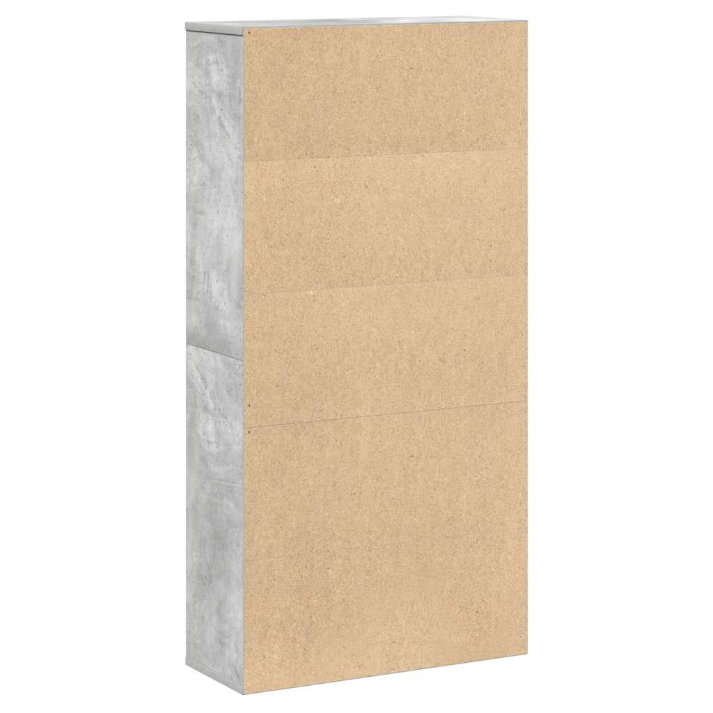 bogreol 60x24x120 cm konstrueret træ betongrå