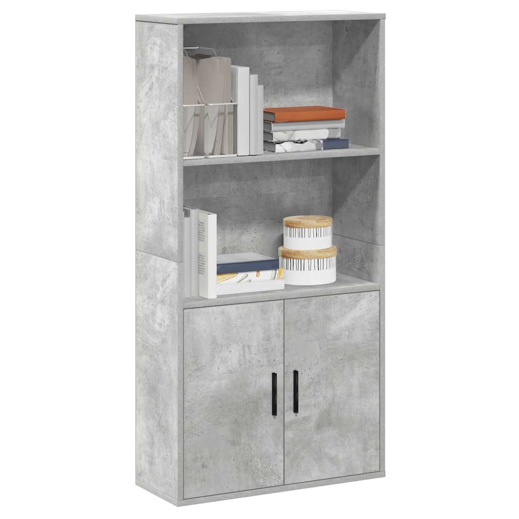 bogreol 60x24x120 cm konstrueret træ betongrå