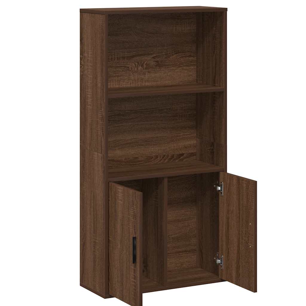 bogreol 60x24x120 cm konstrueret træ brun egetræsfarve