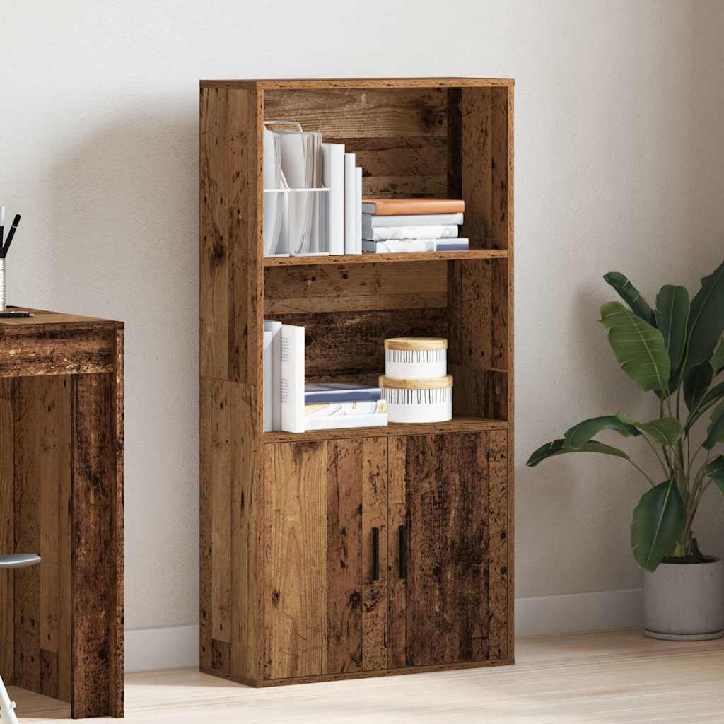 bogreol 60x24x120 cm konstrueret træ antikt træ