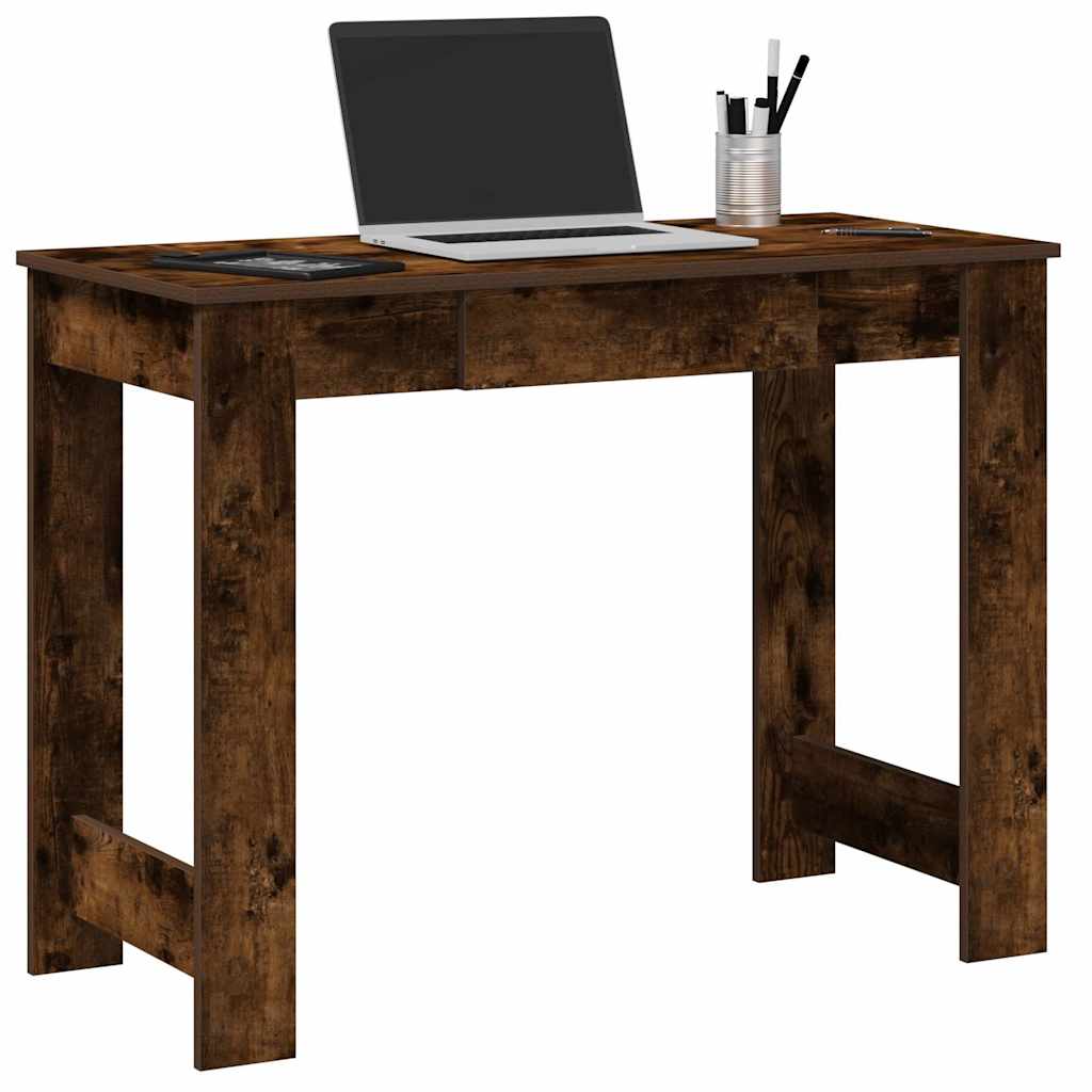 skrivebord 100x45x75 cm konstrueret træ røget egetræsfarve