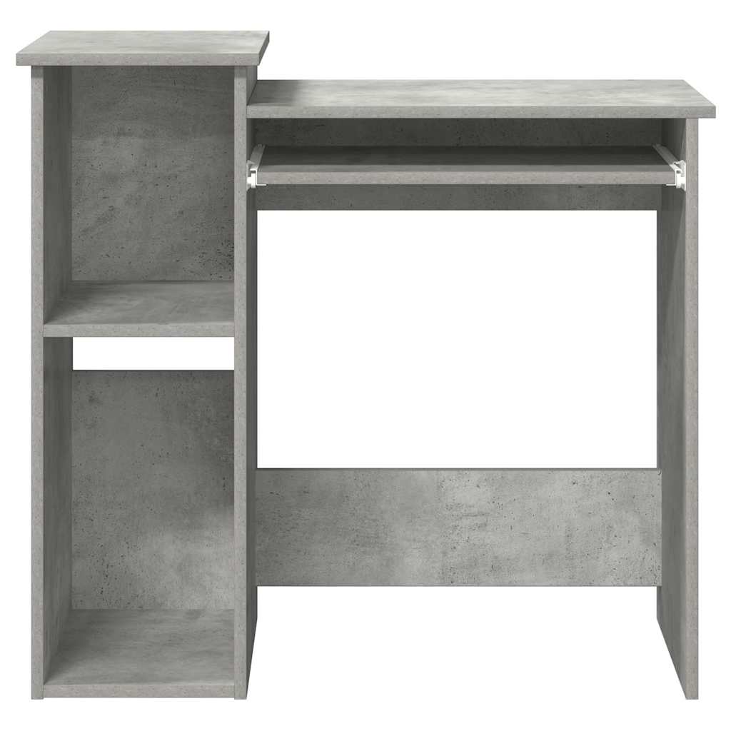 skrivebord m. hylder 84x40x78 cm konstrueret træ betongrå