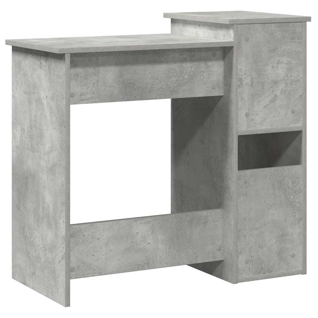 skrivebord m. hylder 84x40x78 cm konstrueret træ betongrå