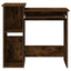 skrivebord m. hylder 84x40x78 cm konstrueret træ røget egetræ