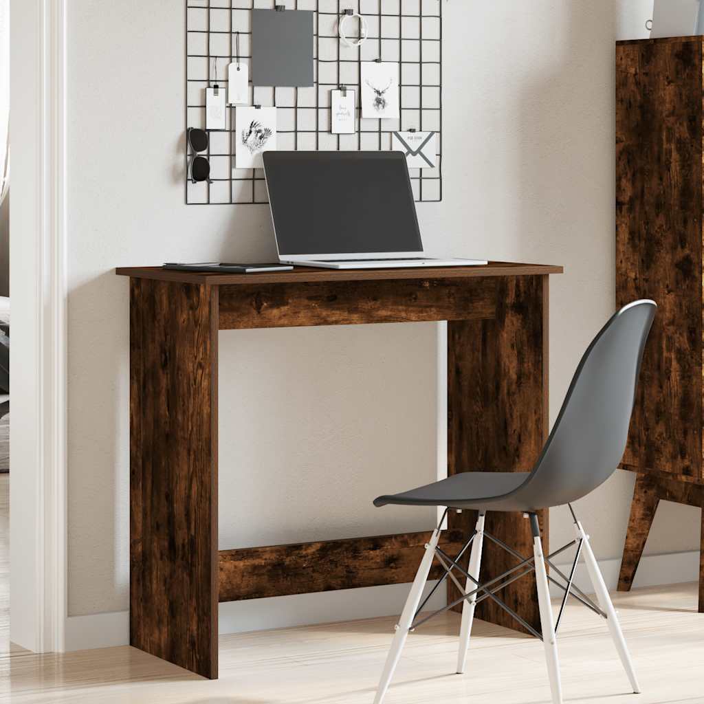 skrivebord 80x40x75 cm konstrueret træ røget egetræsfarve