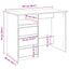 skrivebord 102x50x75 cm konstrueret træ sonoma-eg