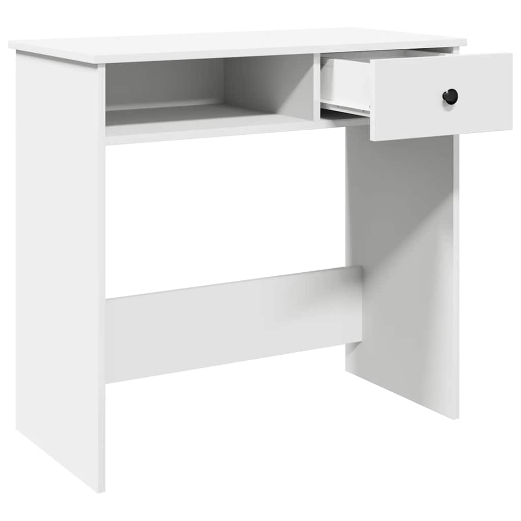 skrivebord 80x40x75 cm konstrueret træ hvid