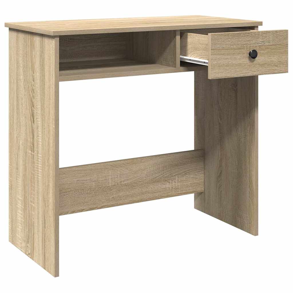 skrivebord 80x40x75 cm konstrueret træ sonoma-eg