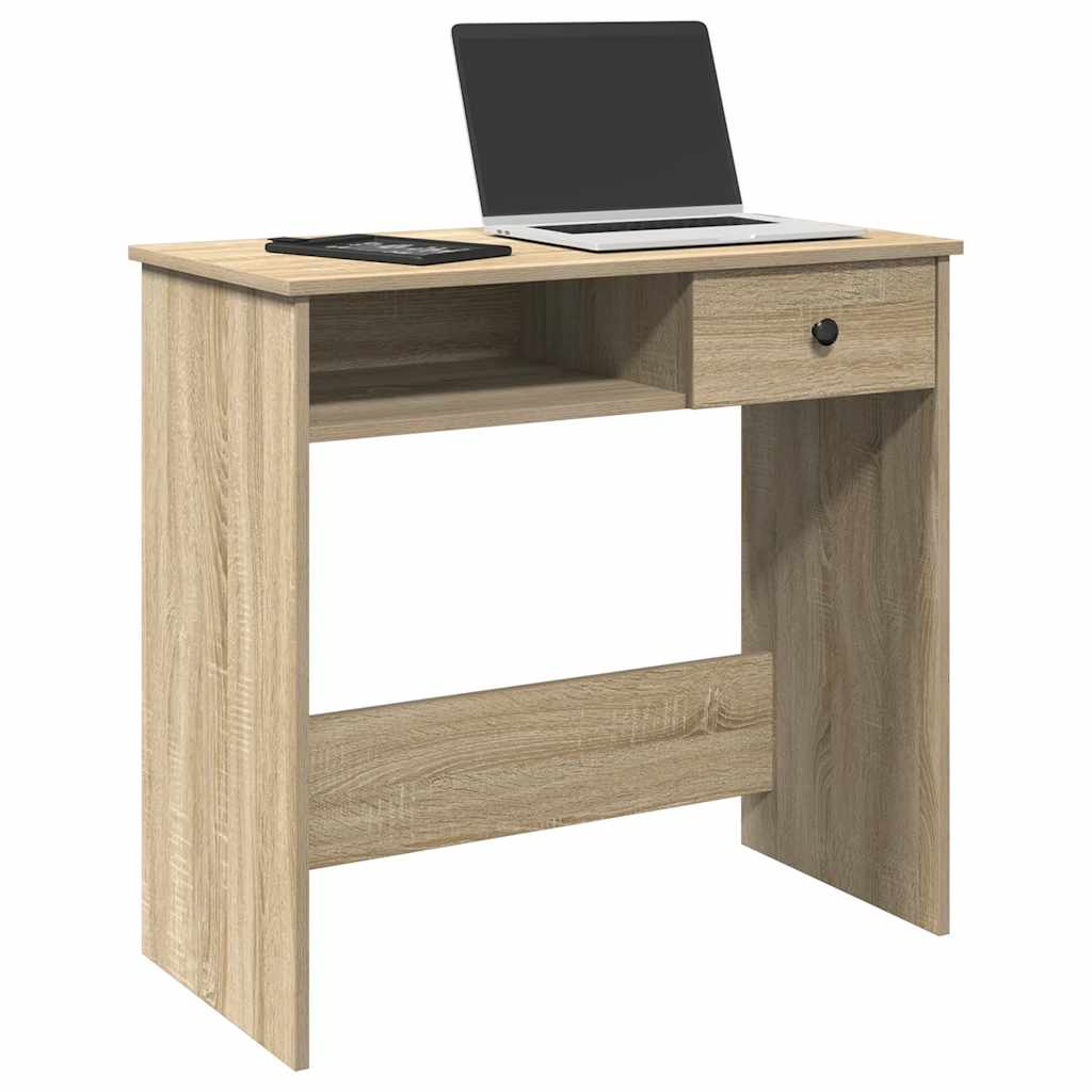 skrivebord 80x40x75 cm konstrueret træ sonoma-eg