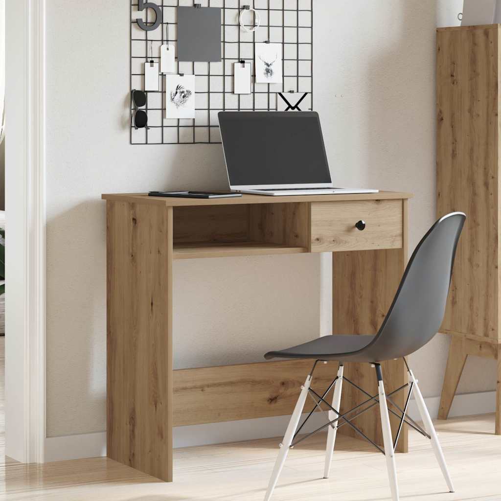 skrivebord 80x40x75 cm konstrueret træ kunsteg