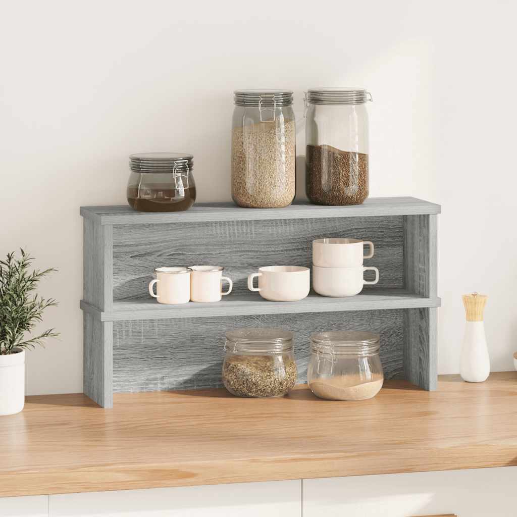 køkkenreoler kan stables 2 stk. 50x15x16 cm grå sonoma-eg