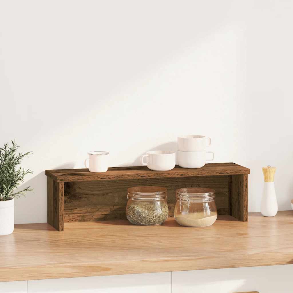 køkkenstativ kan stables 50x15x16 cm konstrueret træ antikt træ