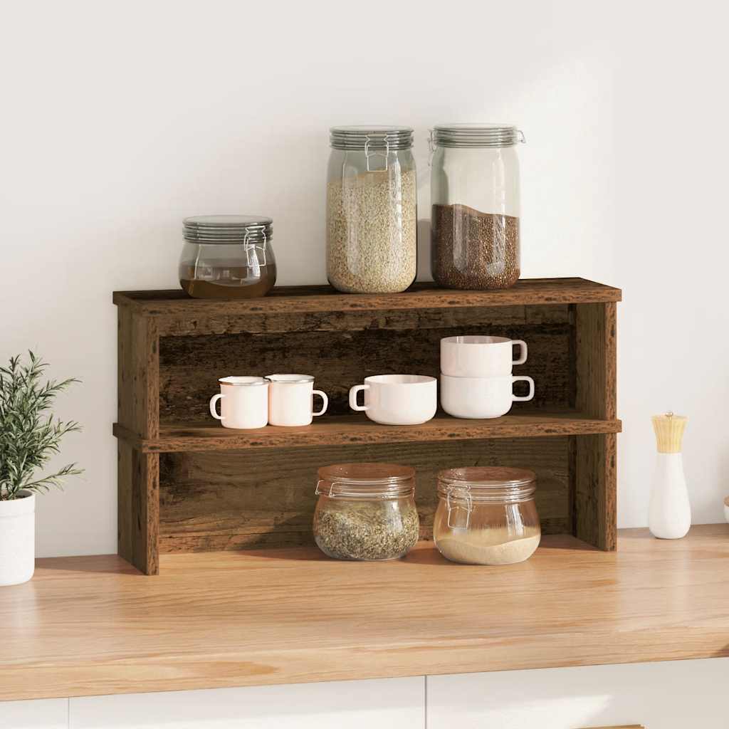 køkkenreoler kan stables 2 stk. 50x15x16 cm antikt træ