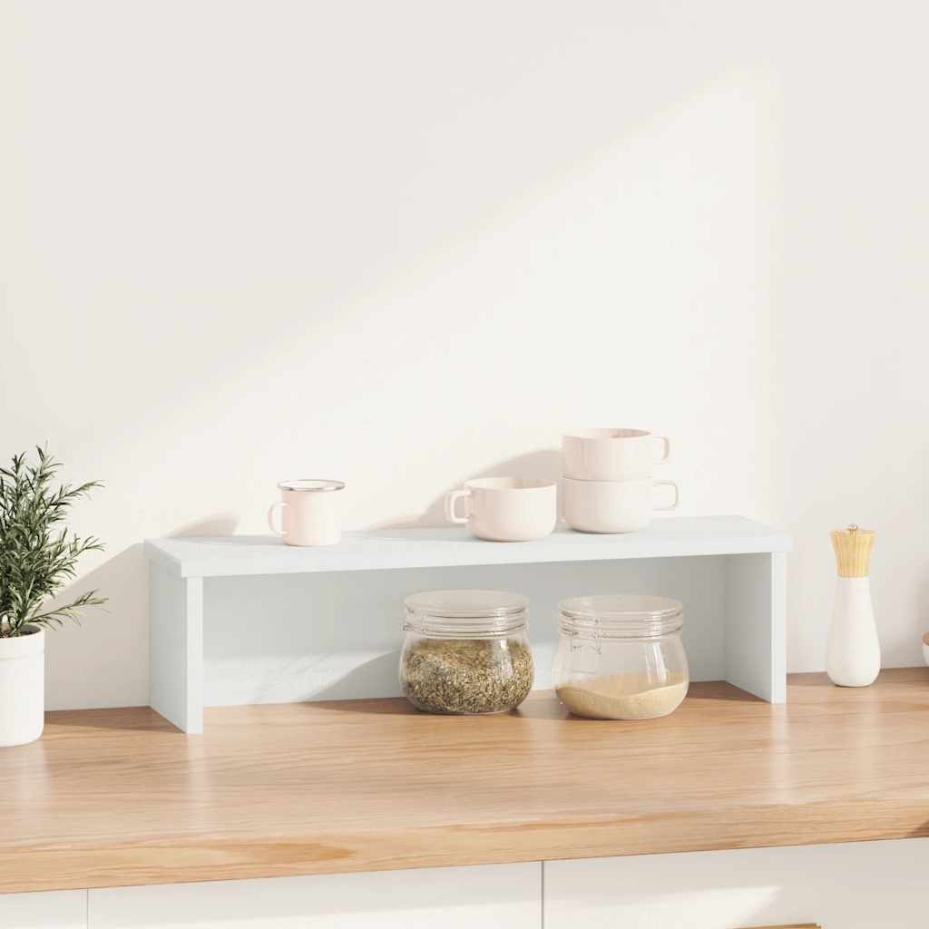 køkkenstativ kan stables 60x15x16 cm konstrueret træ hvid