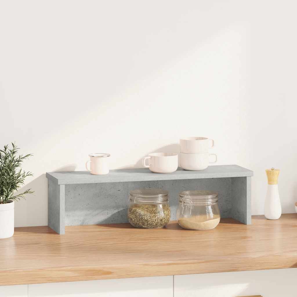 køkkenstativ kan stables 60x15x16 cm konstrueret træ betongrå