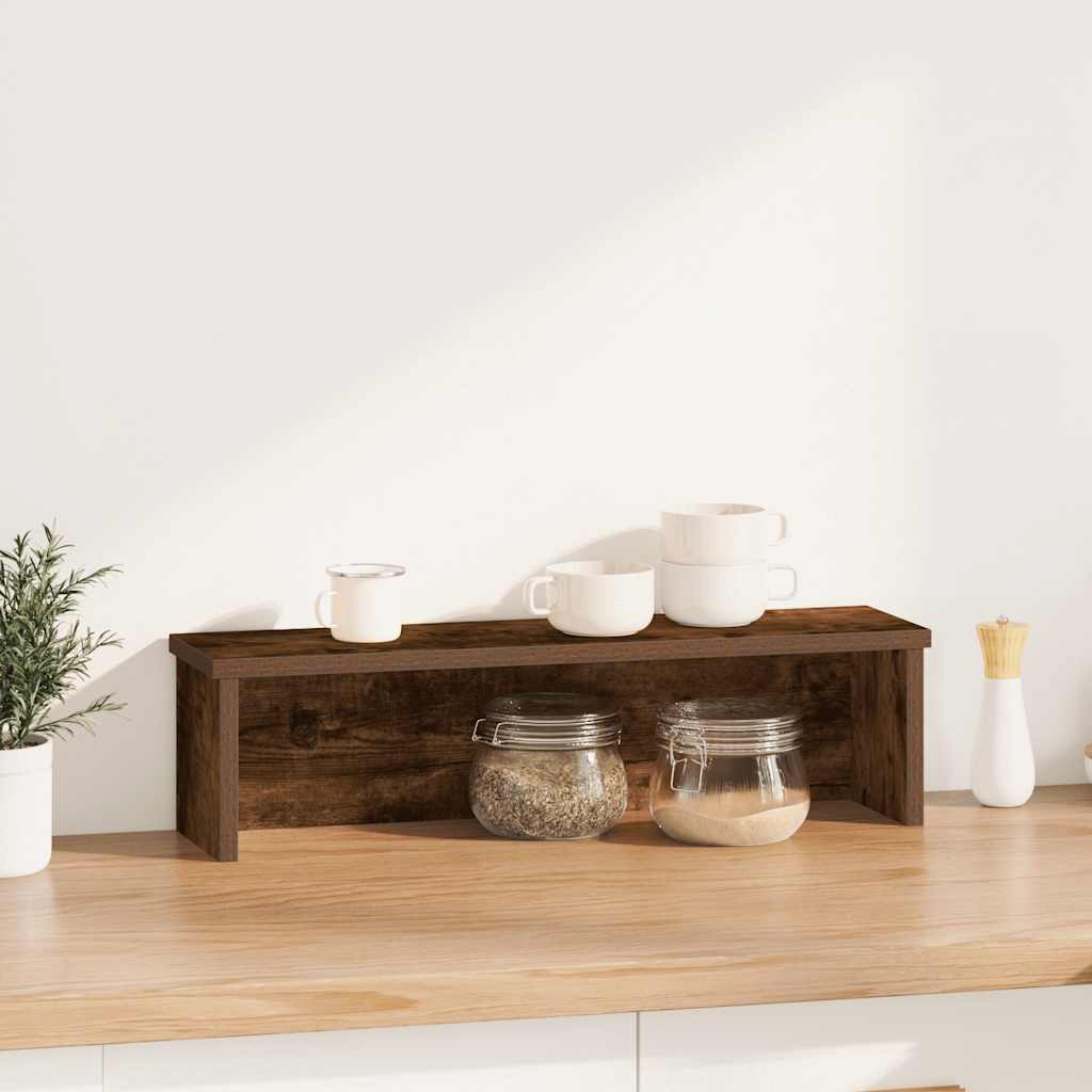 køkkenstativ kan stables 60x15x16 cm konstrueret træ betongrå