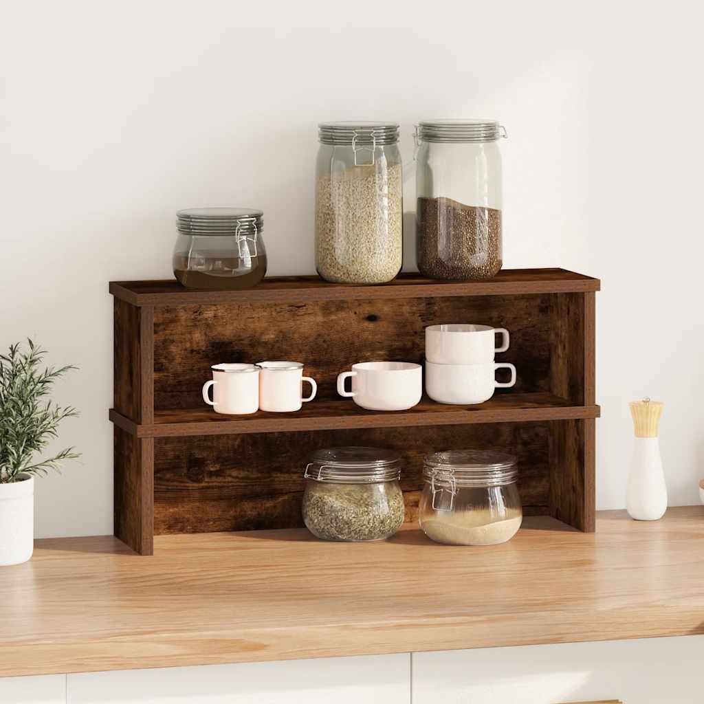 køkkenreoler kan stables 2 stk. 60x15x16 cm røget egetræsfarve