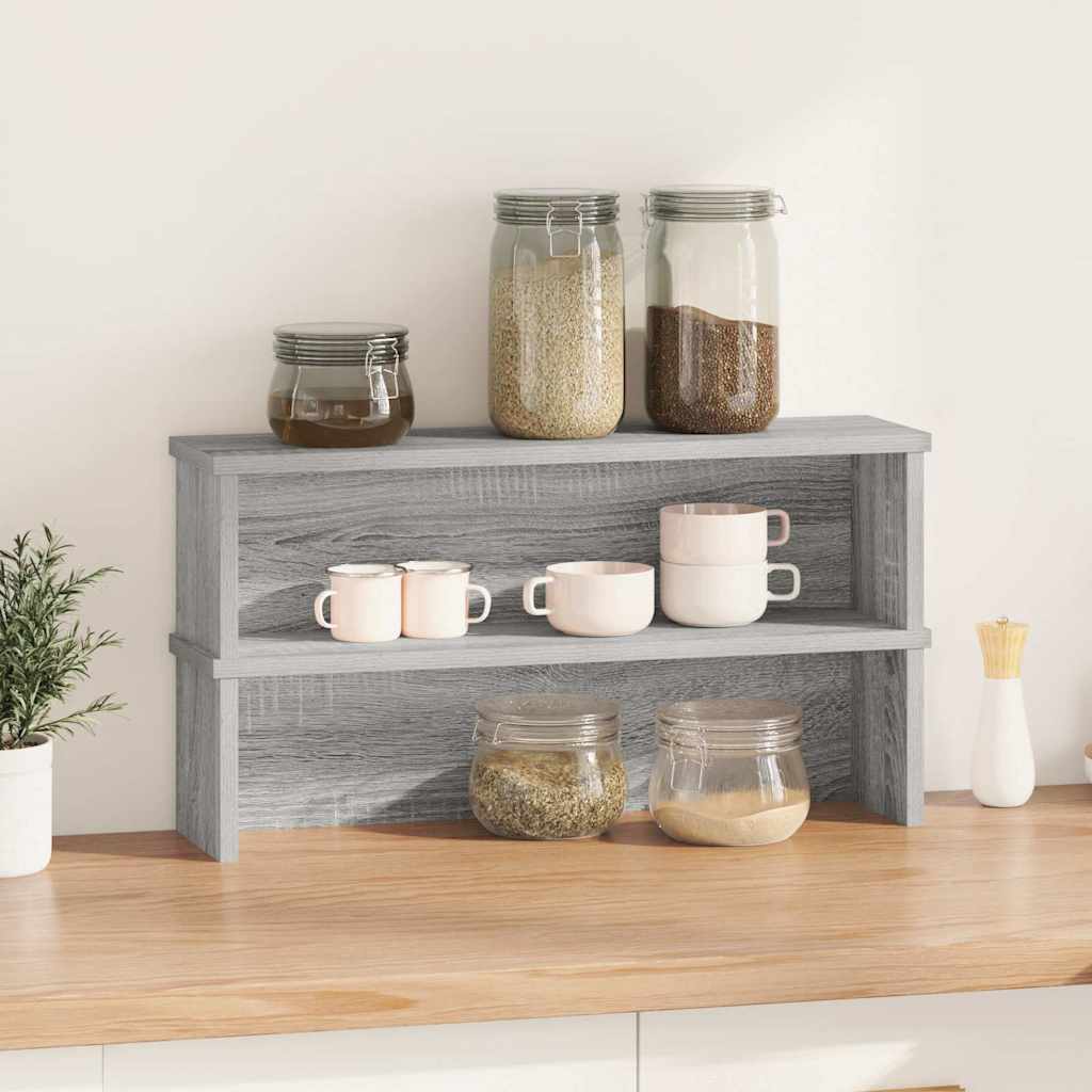 køkkenreoler kan stables 2 stk. 60x15x16 cm grå sonoma-eg