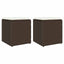 havestole med hynder 2 stk. 40x40x43 cm polyrattan brun