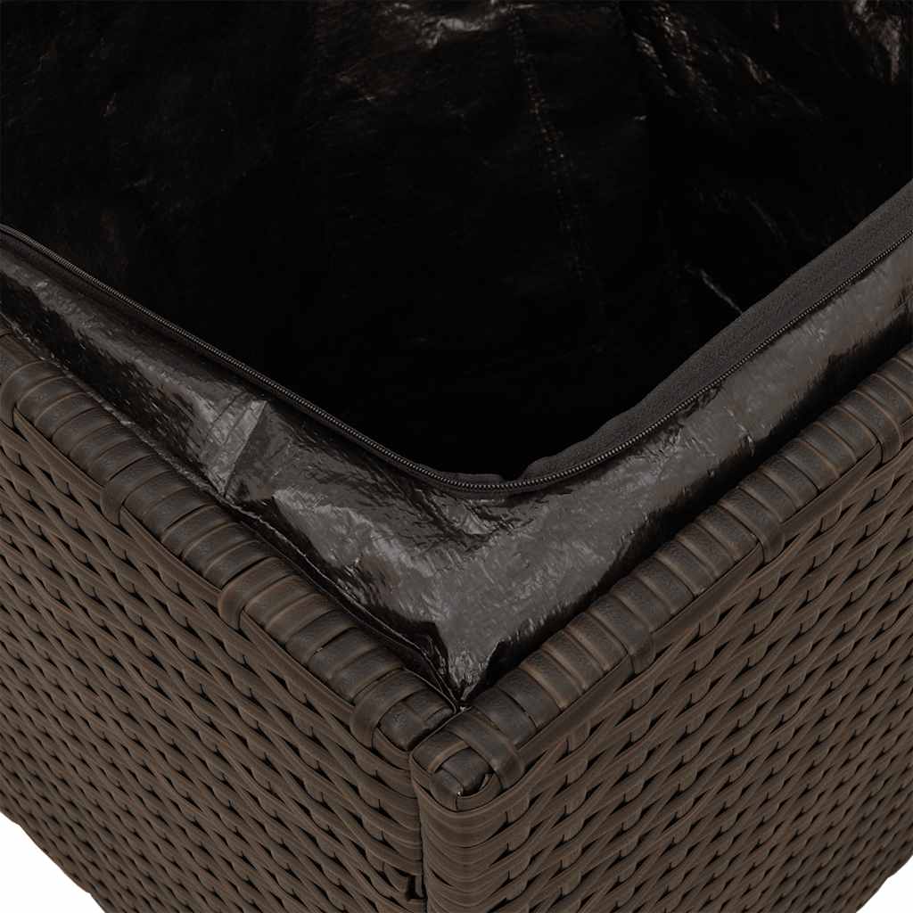 havestole med hynder 2 stk. 40x40x43 cm polyrattan brun