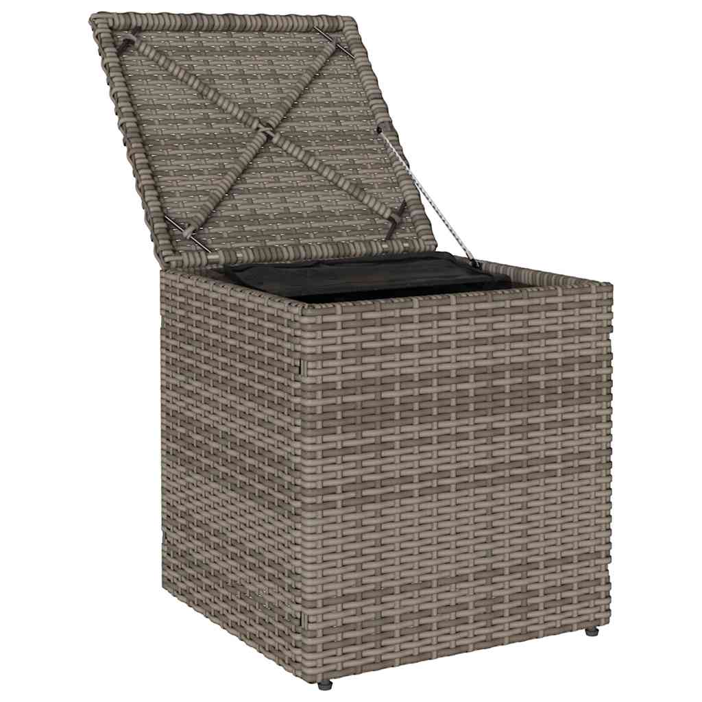 havestole med hynder 2 stk. 40x40x43 cm polyrattan grå