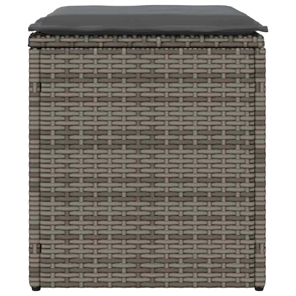 havestole med hynder 2 stk. 40x40x43 cm polyrattan grå