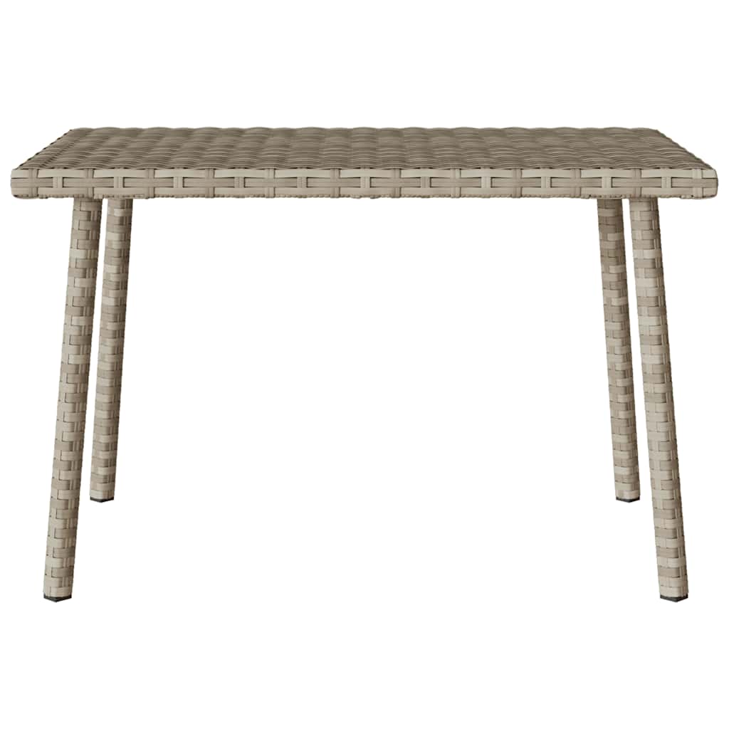 havesofabord 60x40x37 cm firkantet polyrattan lysegrå