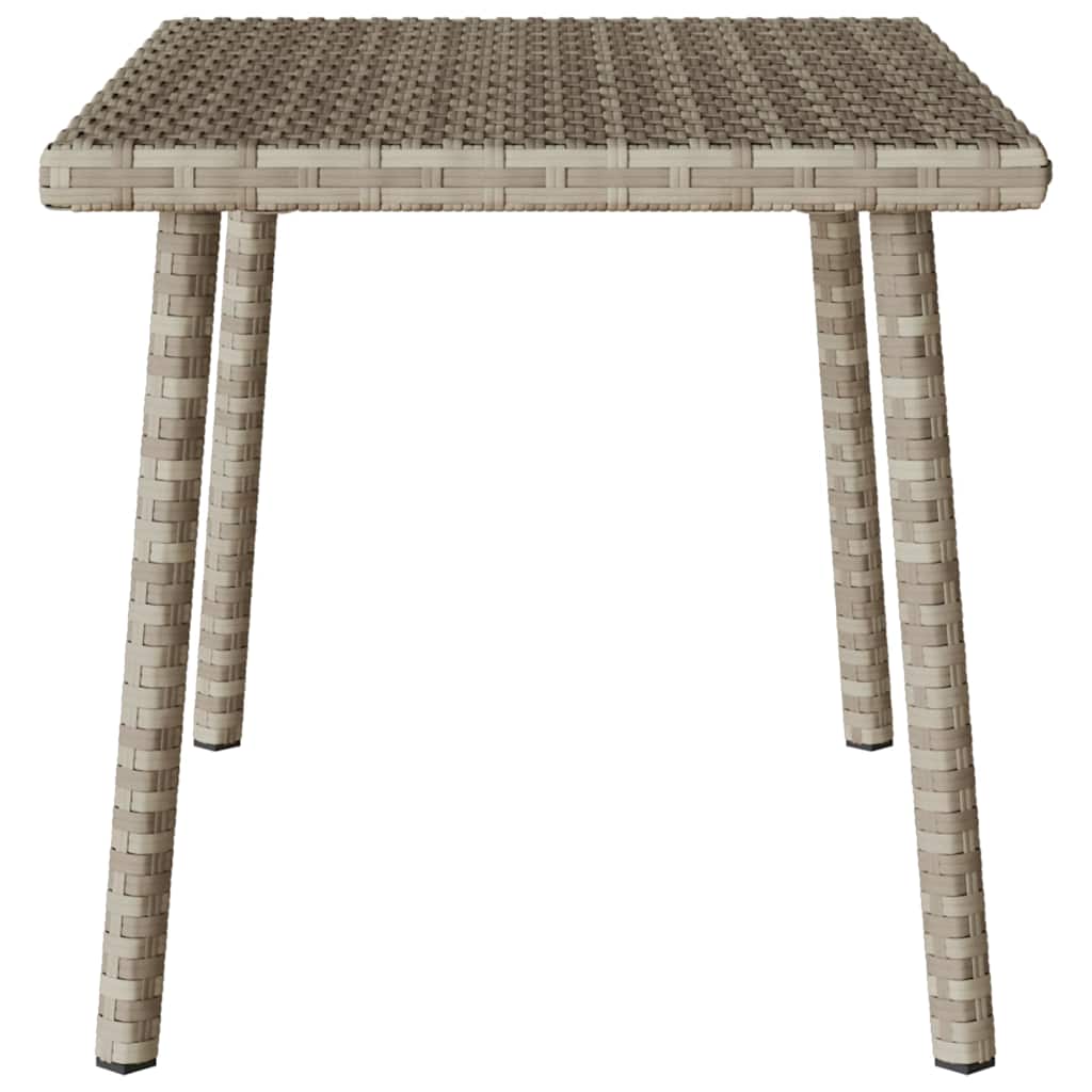 havesofabord 60x40x37 cm firkantet polyrattan lysegrå