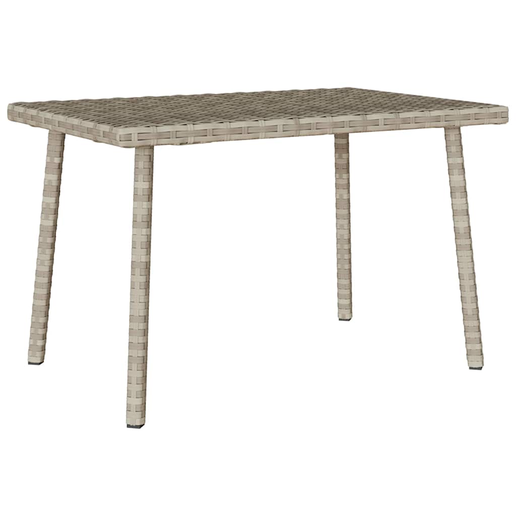 havesofabord 60x40x37 cm firkantet polyrattan lysegrå