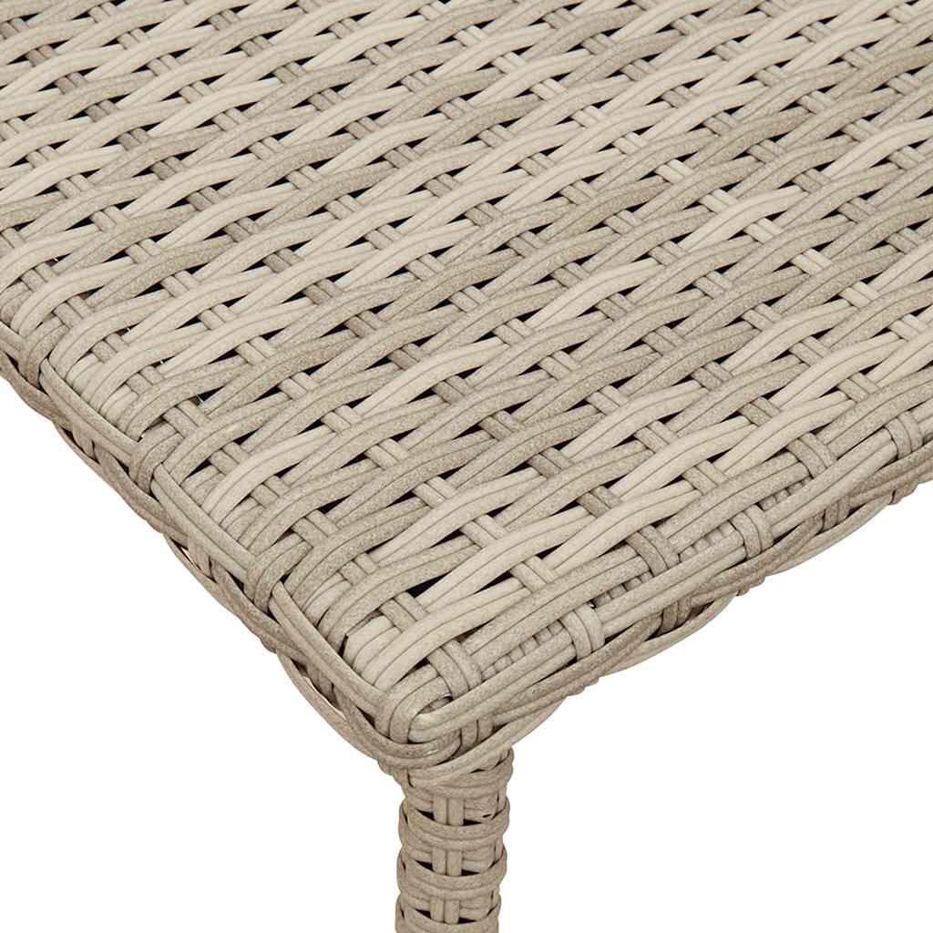 havesofabord 60x40x37 cm firkantet polyrattan lysegrå