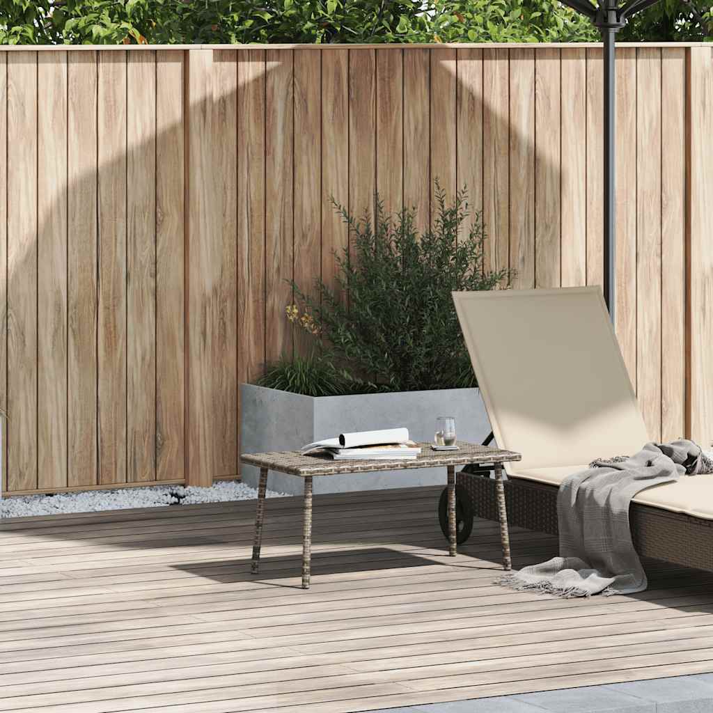 havesofabord 80x40x37 cm firkantet polyrattan grå