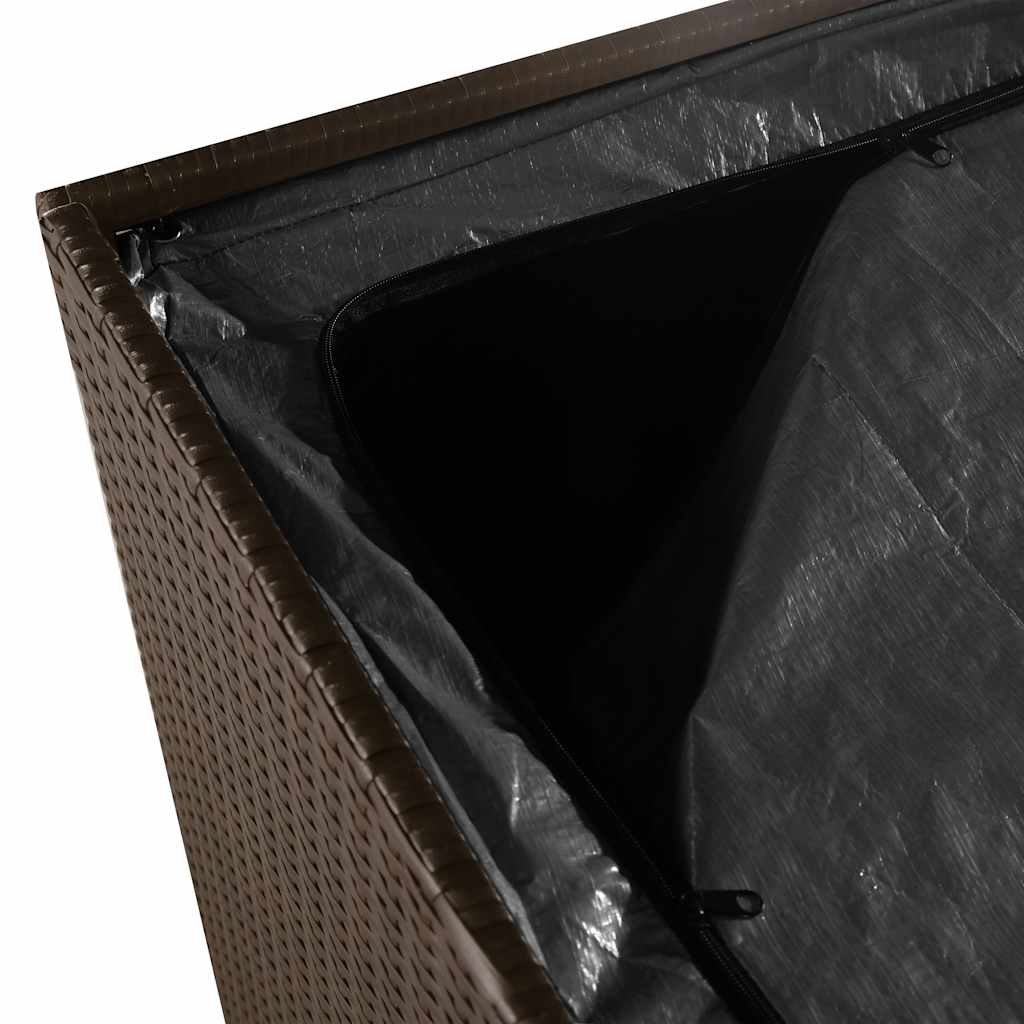 opbevaringsboks til haven 110x50x58 cm polyrattan brun