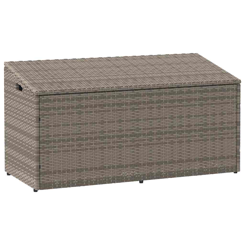 opbevaringskasse til haven grå 110x50x58 cm polyrattan