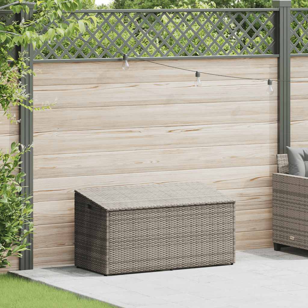 opbevaringskasse til haven grå 110x50x58 cm polyrattan