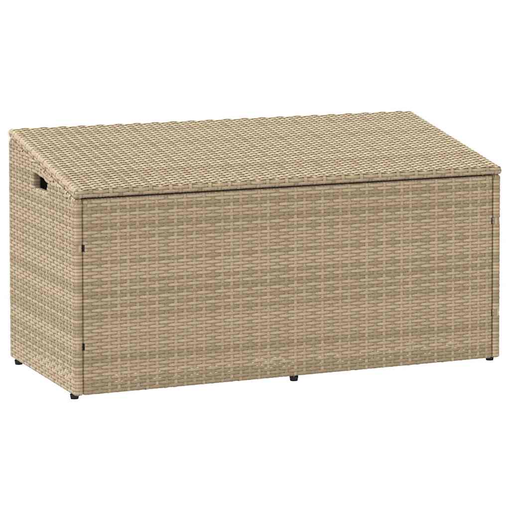 opbevaringskasse til haven beige 110x50x58 cm polyrattan
