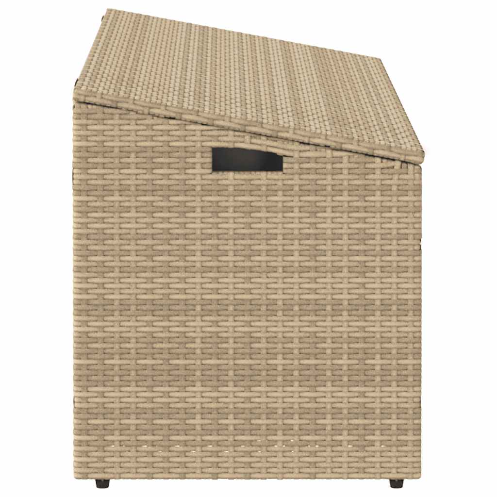 opbevaringskasse til haven beige 110x50x58 cm polyrattan