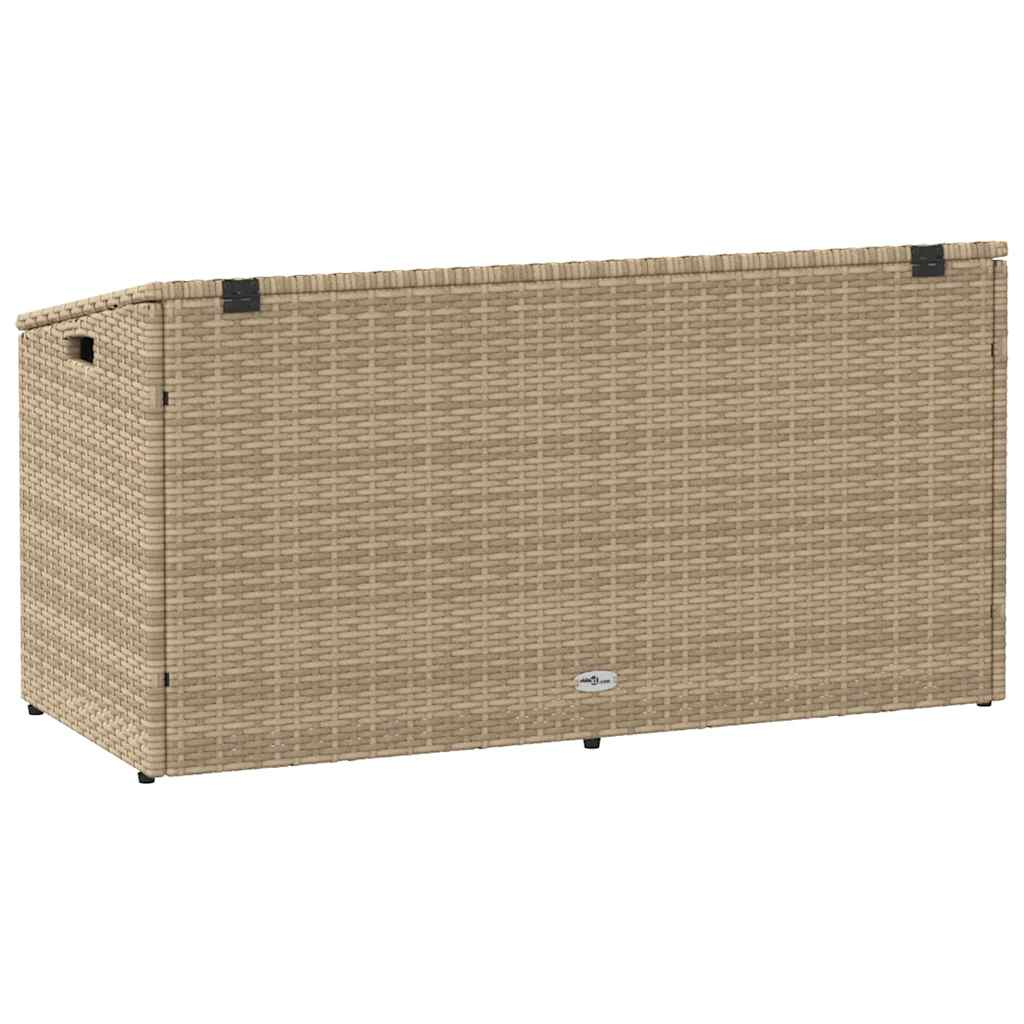 opbevaringskasse til haven beige 110x50x58 cm polyrattan