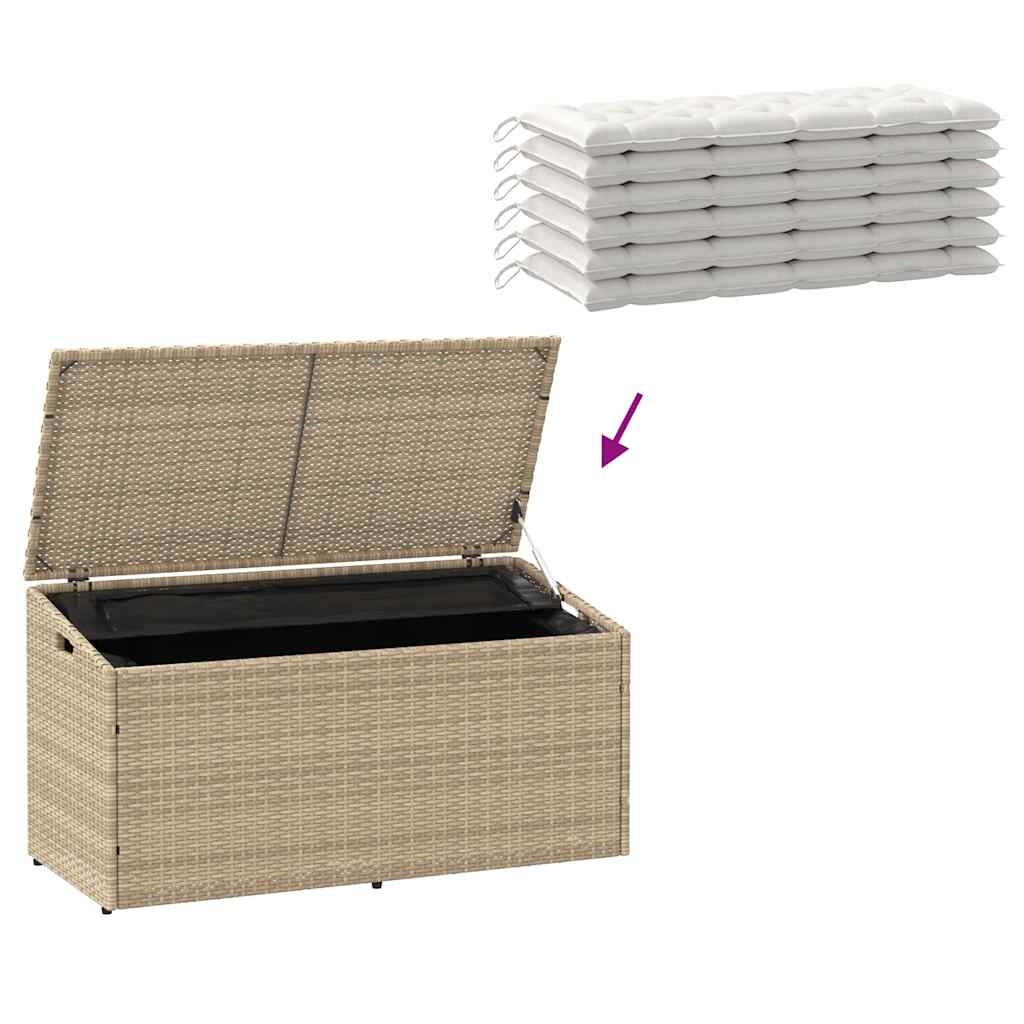 opbevaringskasse til haven beige 110x50x58 cm polyrattan