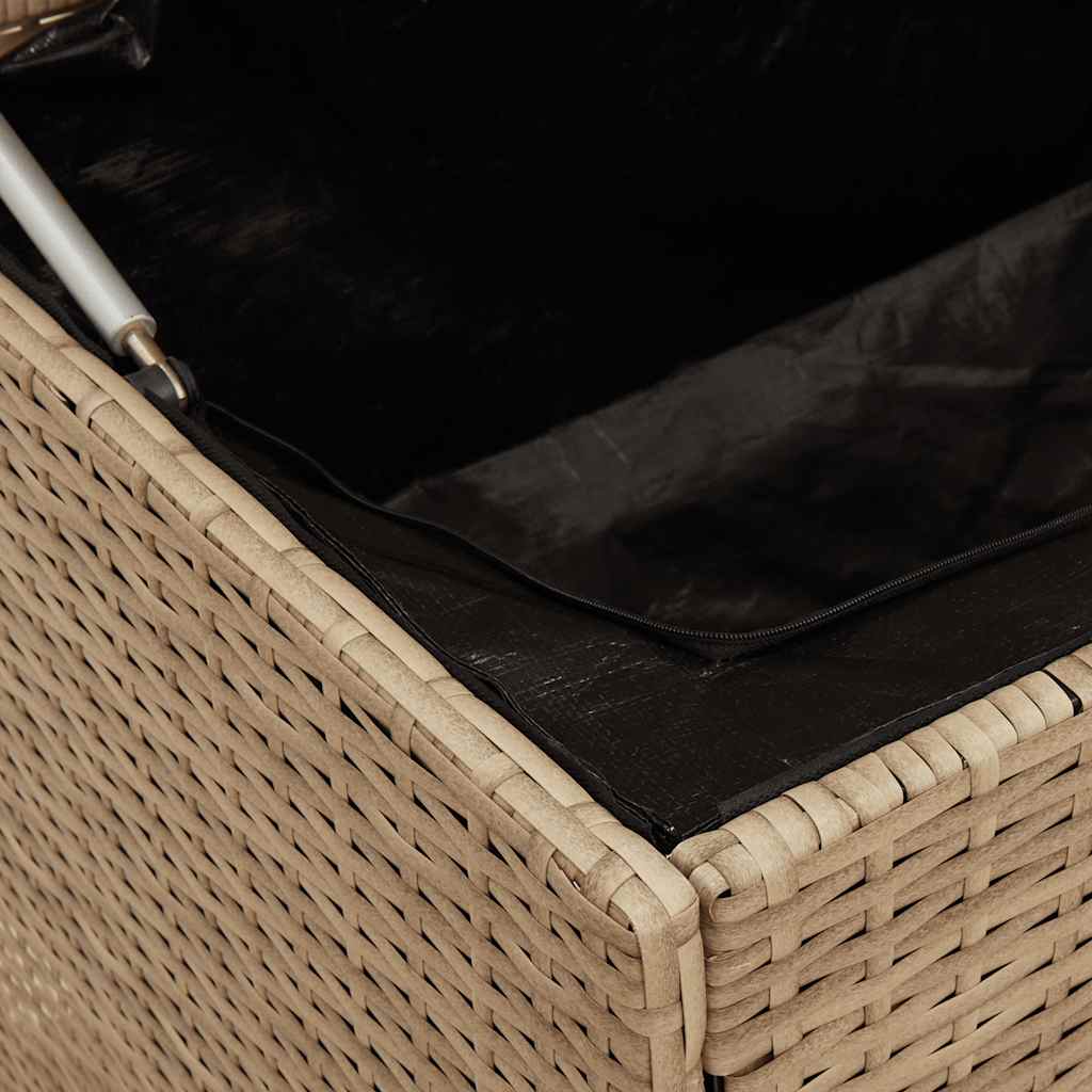 opbevaringskasse til haven beige 110x50x58 cm polyrattan