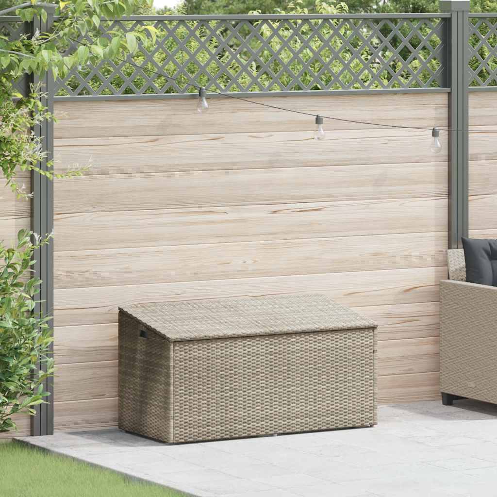 opbevaringskasse til haven 110x50x58 cm polyrattan lysegrå