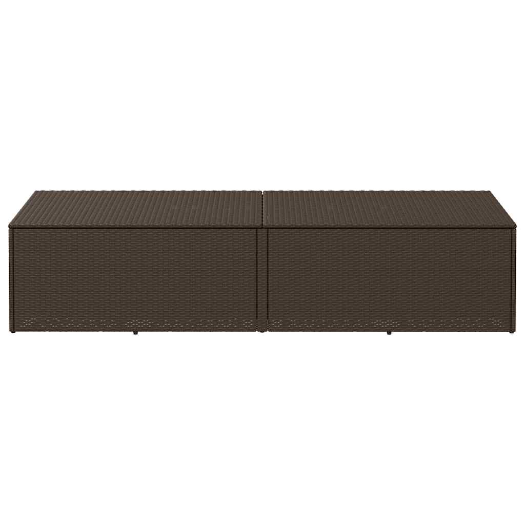 opbevaringsboks til haven 220x50x58 cm polyrattan brun