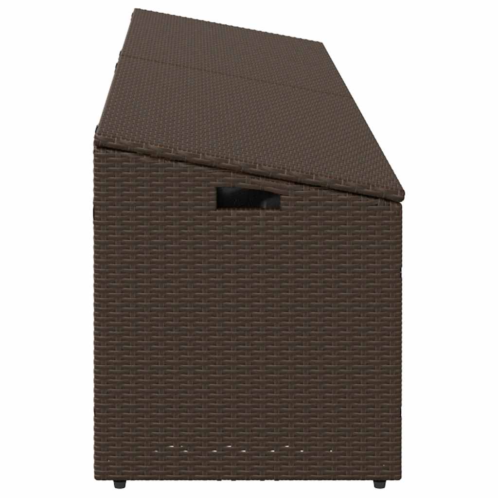 opbevaringsboks til haven 220x50x58 cm polyrattan brun